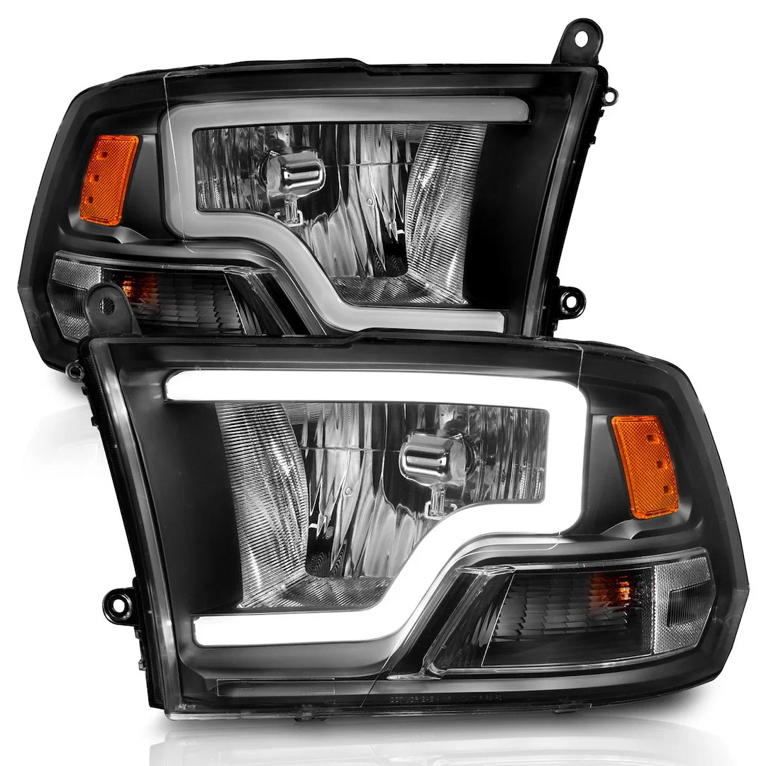 111515 – ANZO Headlight Assembly, Halogen Bulb Crystal Headlights With Turn Signal H1 High Beam Bulb And H3 Low Beam ...